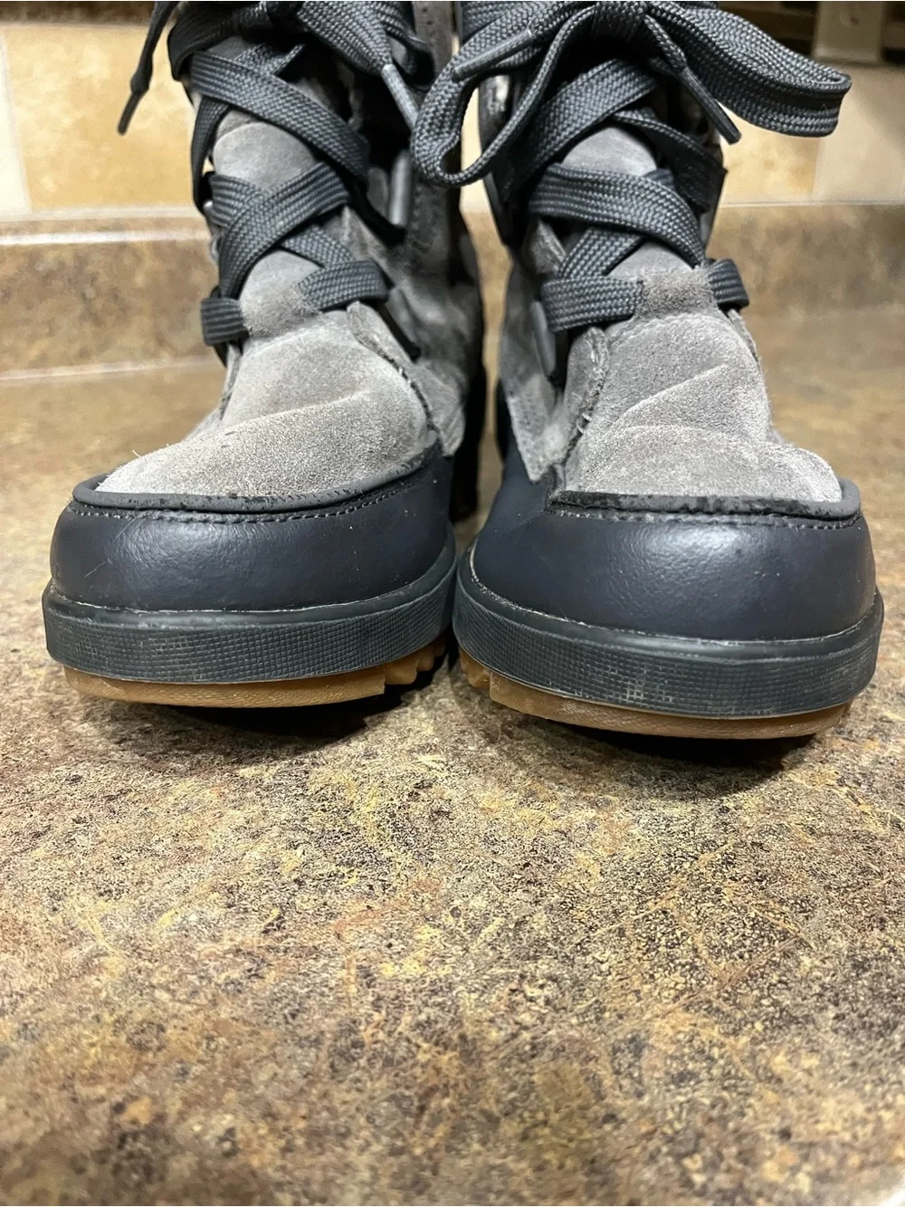 SOREL Tivoli IV Waterproof Boots Quarry Gray Suede Faux Fur US 7.5 Winter